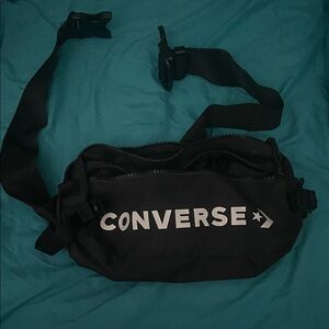 Converse Black Belt Bag with White Logo